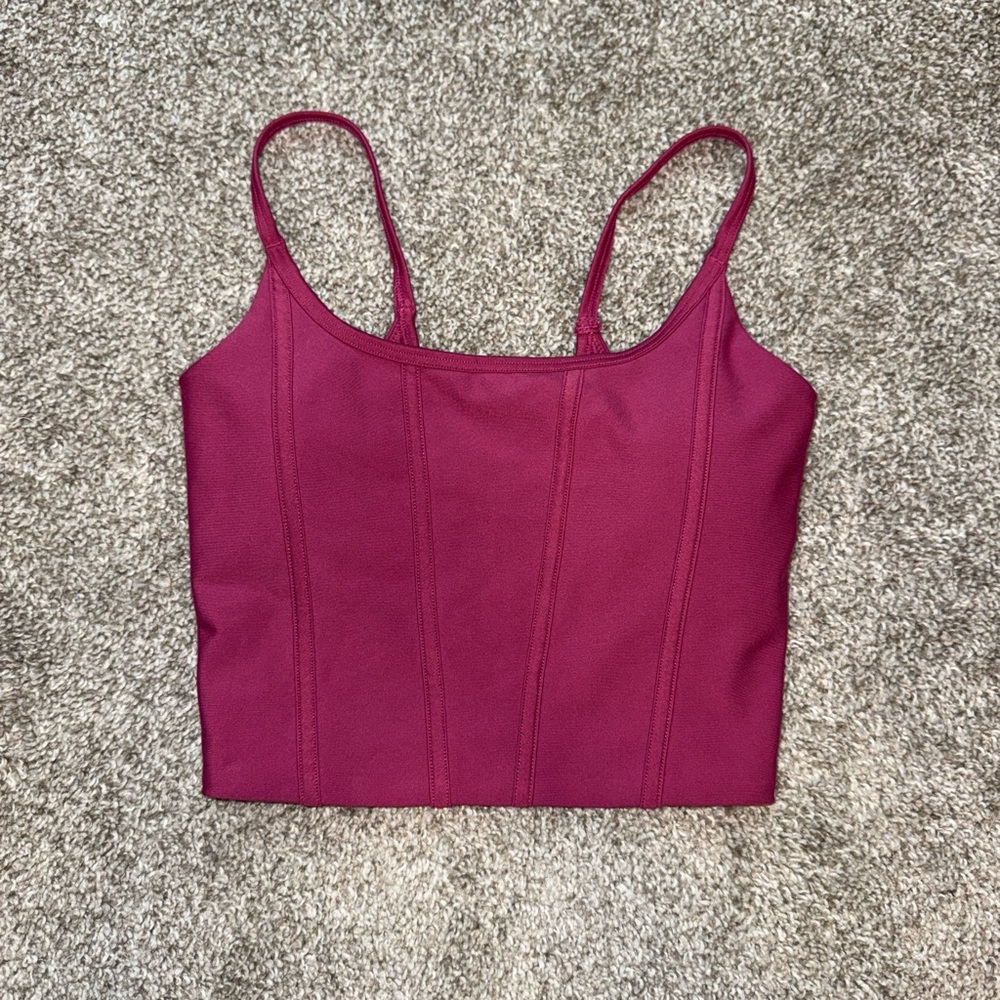 Abercrombie YPB hot pink sports bra workout top